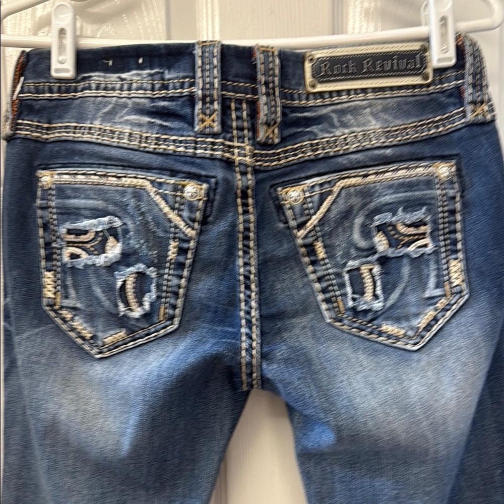 Rock Revival Women's Distressed Blue Jeans